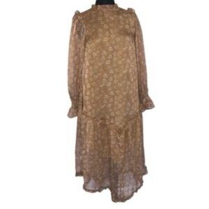 NWT Saints + Secrets Mustard Floral Midi Dress Size M